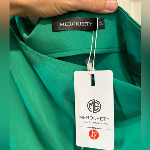 Amazon Merokeety off the shoulder satin dress - Picture 6 of 6